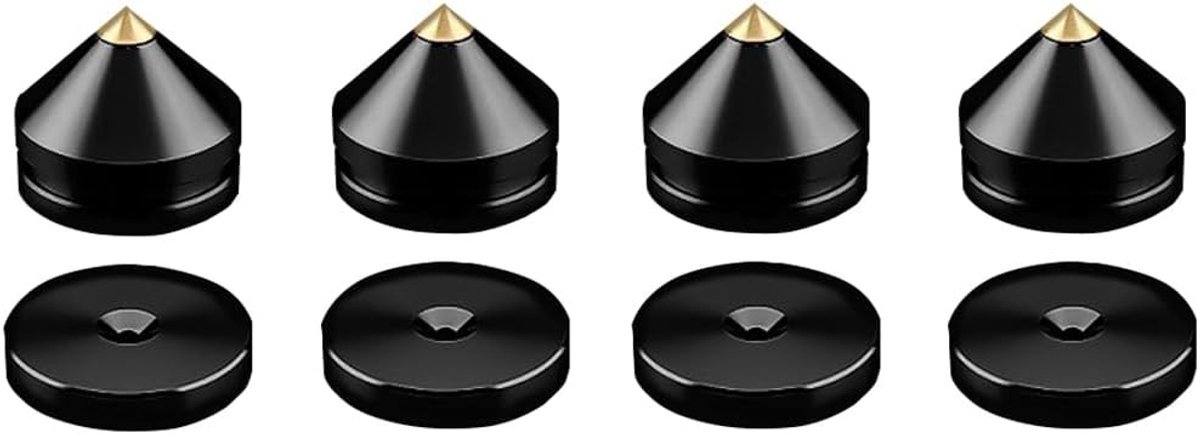 Metalen Speaker Spikes, 4 Stuks Isolatie Voeten met Lijmpads, Schokbestendige Cone Basis voor Subwoofers en Geluidsystemen