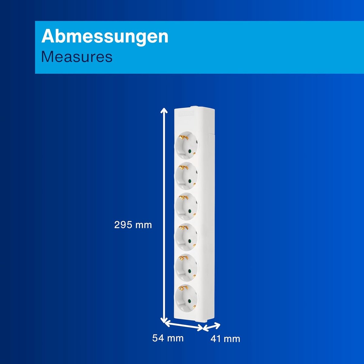 Thijox - Stekkerdoos 6-voudig zonder kabel, max. 3500W, veelzijdige en compacte stroomverdeling, ideaal voor thuis, werkplek, keuken, en feestjes, wit