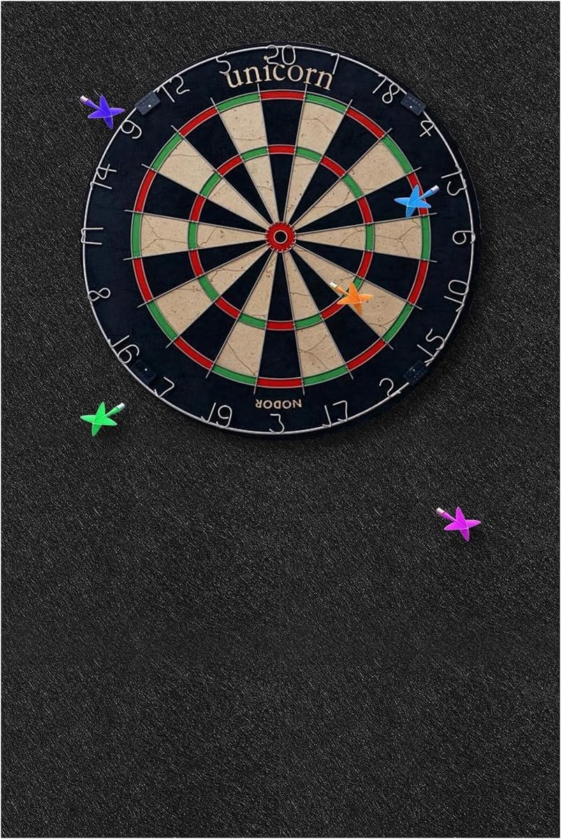 Dartbord Wandbeschermer van Vilt 60 x 90 cm - Wandbescherming voor Darten, Achterkant Kork en Wandtegels, Zwart