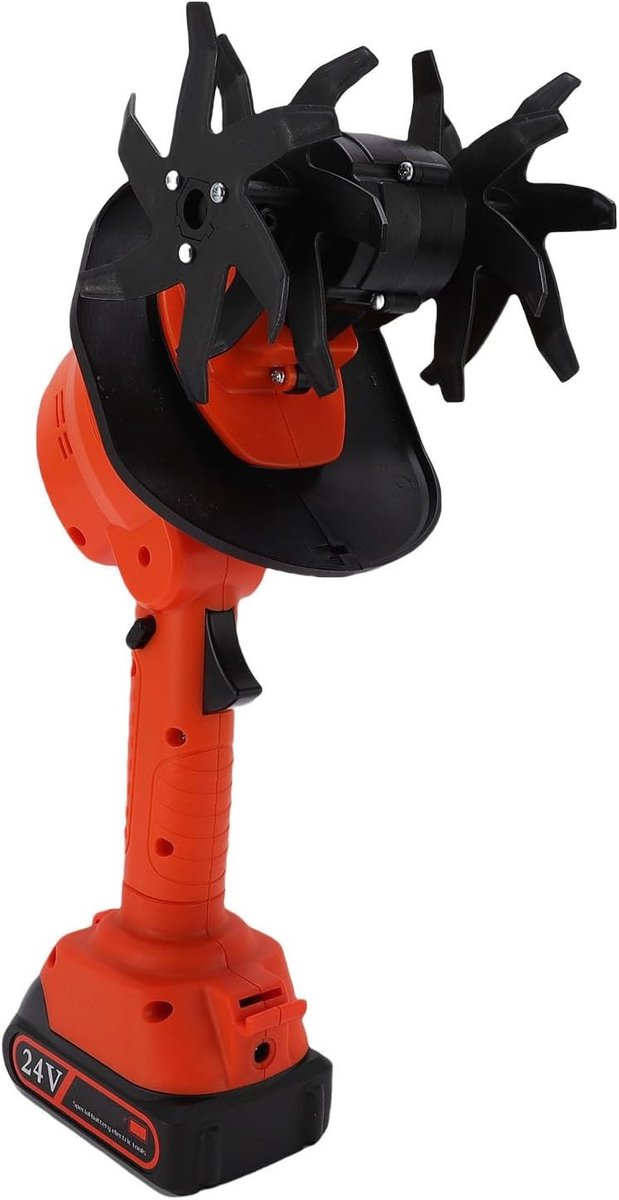 Draadloze Helmstokcultivator met 1500 mAh Lithiumbatterij voor Tuinonderhoud en Wieden, Ergonomische Handgreep en Veiligheidsslot (EU-stekker 100 tot 240V)