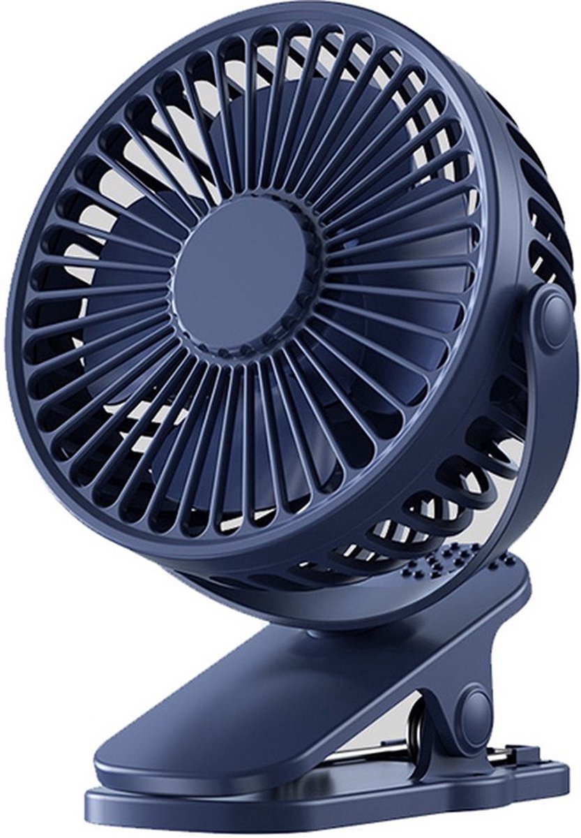 Clipventilator - Oplaadbaar - Miniventilator - Met clip - Blauw