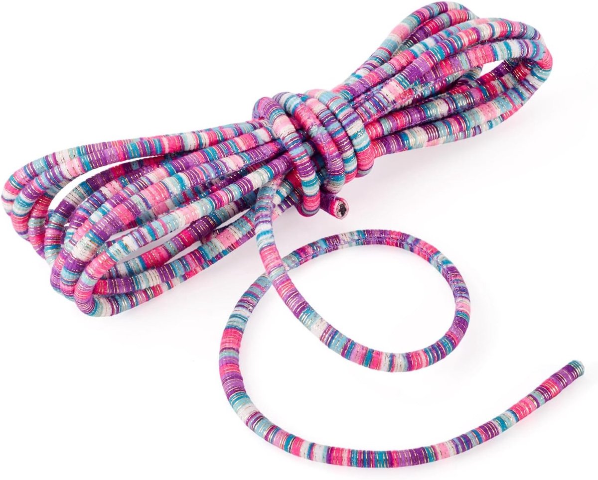Bohemen Etnische Koorden Draad Elastische Ronde Gevlochten Touw voor DIY Lanyard en Sieraden Maken in Donkere Orchidee 6mm