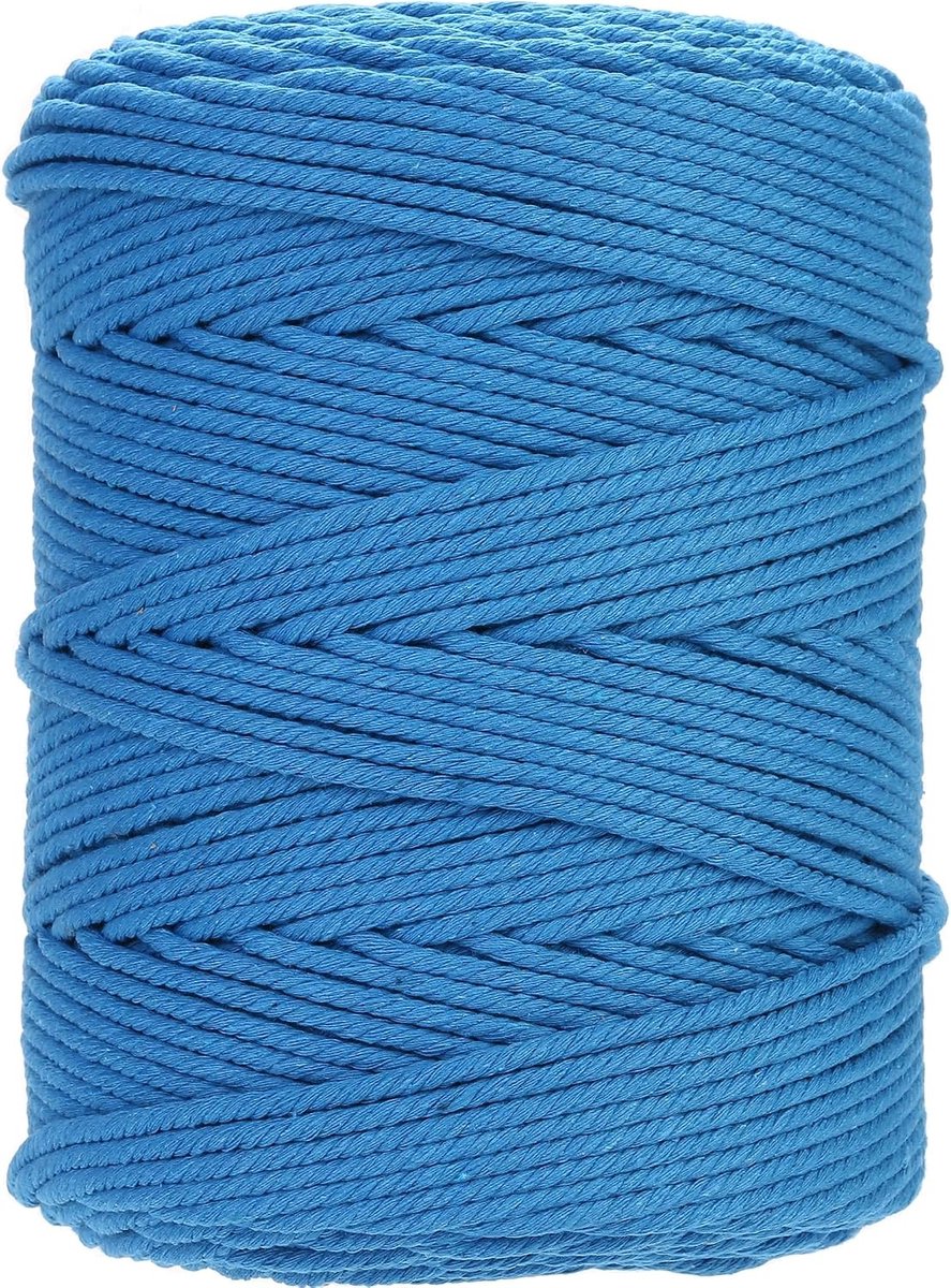 Premium Katoenen Macrame Touw 4mm x 300m, Zacht en Sterk voor Creatieve Macrame Projecten, Chemievrij en Duurzaam, Ideaal voor Knopen en Versieringen