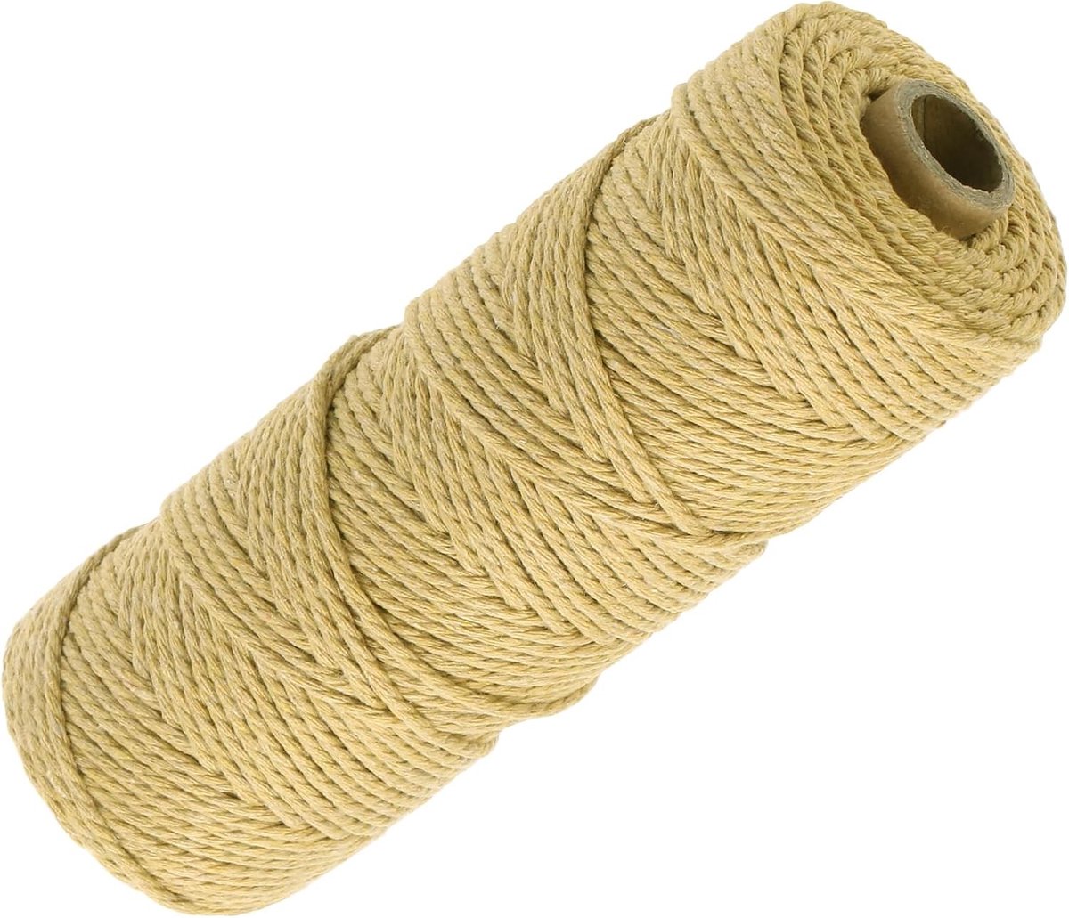Hoogwaardige Macrametouw van 2 mm x 100 m, Zacht Katoen, Ideaal voor Macrame Projecten, Vlechtwerk en Ambachten