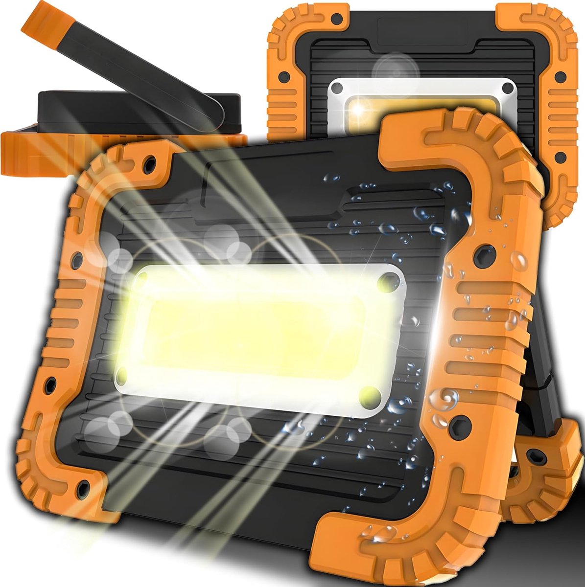 Thijox - Retoo Bouwlamp LED 30W - Multifunctionele Werklamp voor Camping, Werkplaats, Garage, Bouw & Noodgevallen - Daglichtwit, Batterij-aangedreven