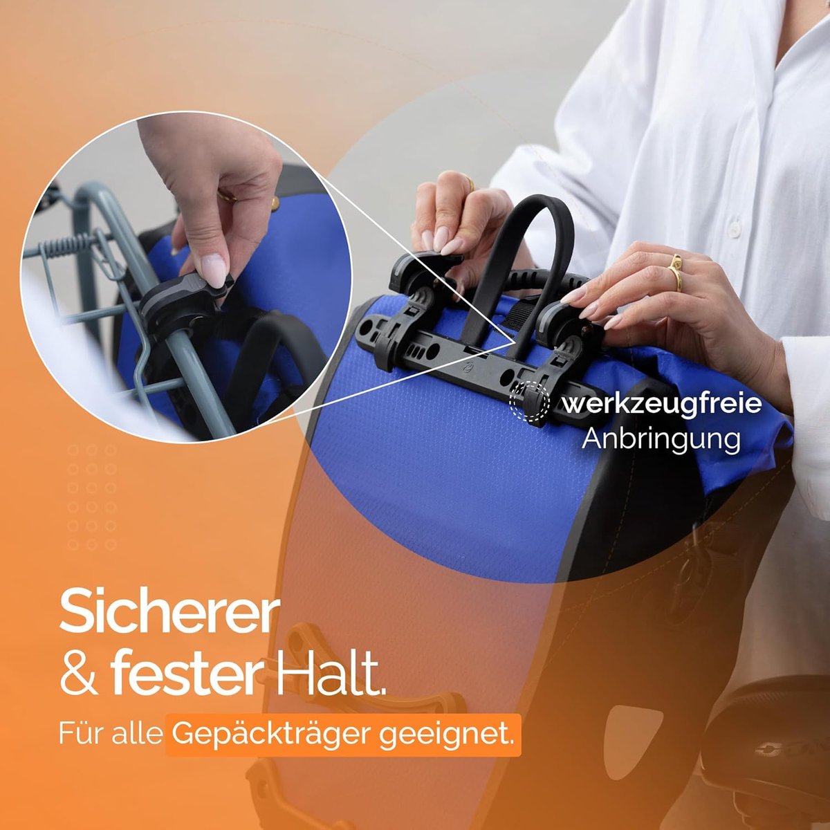 SnelShoppen - Fietstas voor bagagedrager 25,4L, 100% waterdicht met draaggreep en schouderriem, bagagedragertas voor fietsen, 56,5x30x15cm, ideaal voo