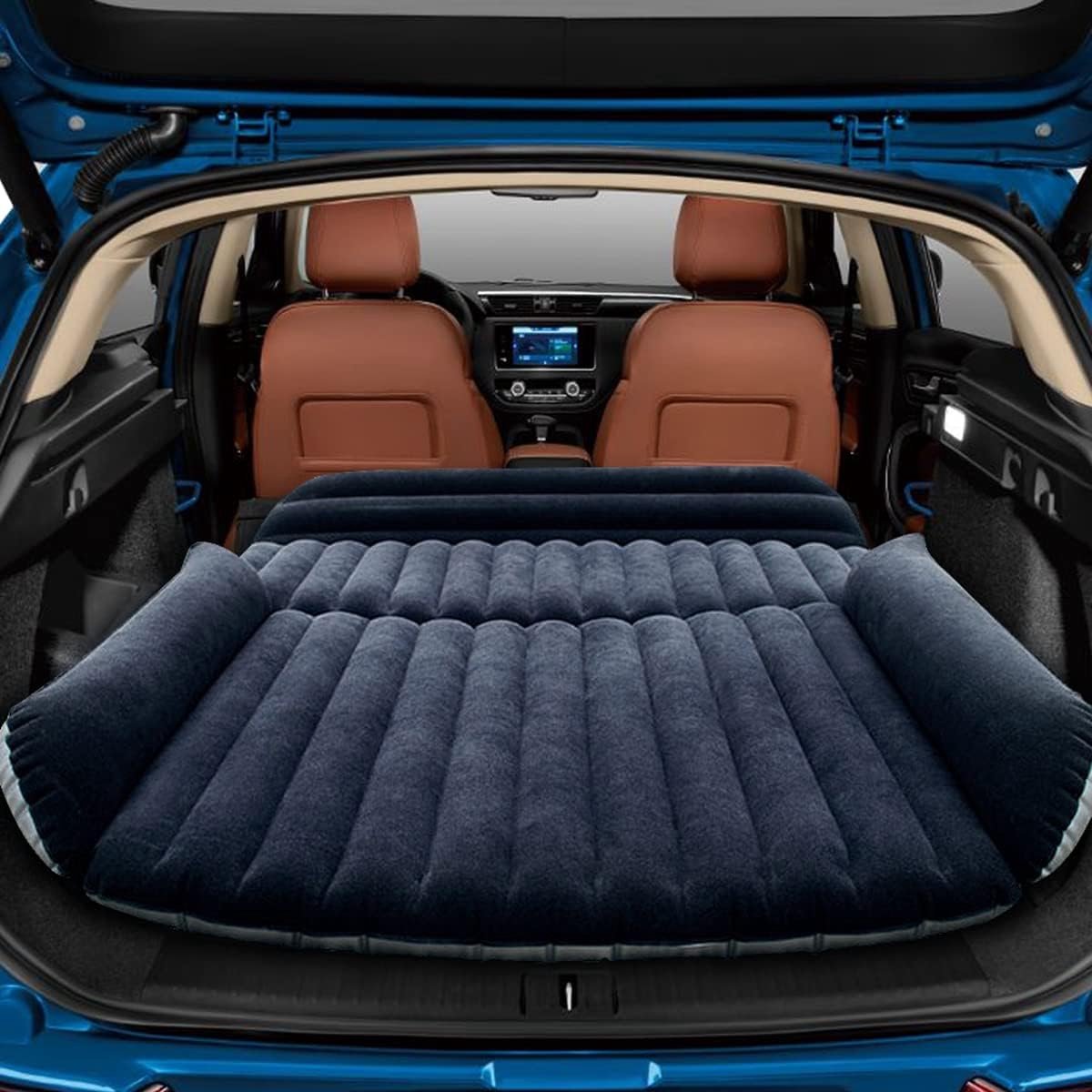 Thijox - Opblaasbaar matras voor auto - Luchtmatras SUV met pomp - Dikker en comfortabel - Ideaal voor reizen, kamperen, buitenactiviteiten - Geperson