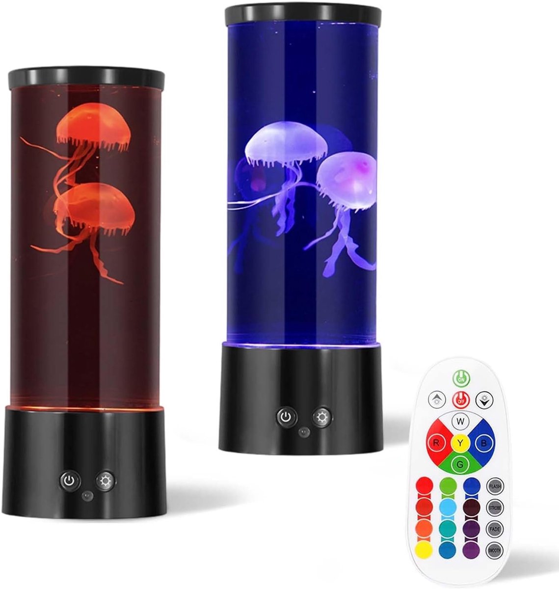 Thijox - Kwallen Lamp met 17 Kleuren, 4 Lichtmodi, Jellyfish Lavalamp, LED Aquarium Lamp voor Thuis en Kantoor, Decoratie en Cadeau voor Kinderen en V