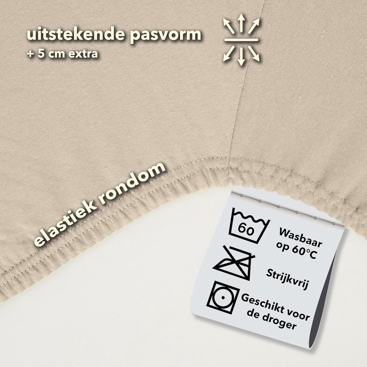 Fitted sheet 140x200 cm - 160x200 cm - 100% katoen - duurzaam en Oeko-Tex gecertificeerd - ShopVlot