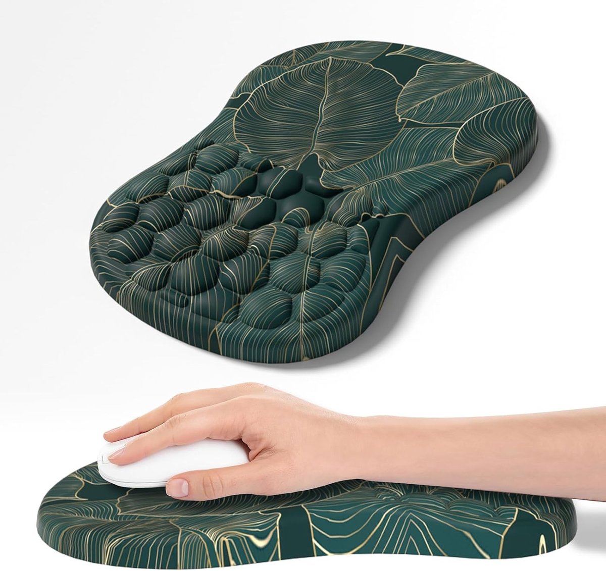 Ergonomische Muismat met Polssteun van Geheugenfoam, Ontspanning voor Carpaal Tunnel en Comfortabel Gebruik