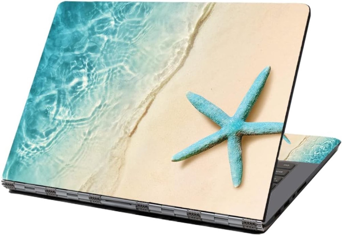 Laptop Skin Sticker voor 13" tot 15.6" Notebooks - Vinyl Art Sticker voor Bescherming en Personalisatie met Sterrenbeeld op Strand