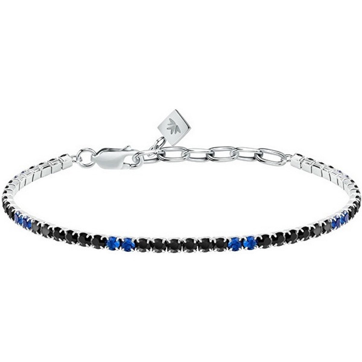 MORELLATO TENNIS SATT27 ZILVEREN ARMBAND MET ZWARTE/BLAUWE ZIRKONIA'S 1 STUK