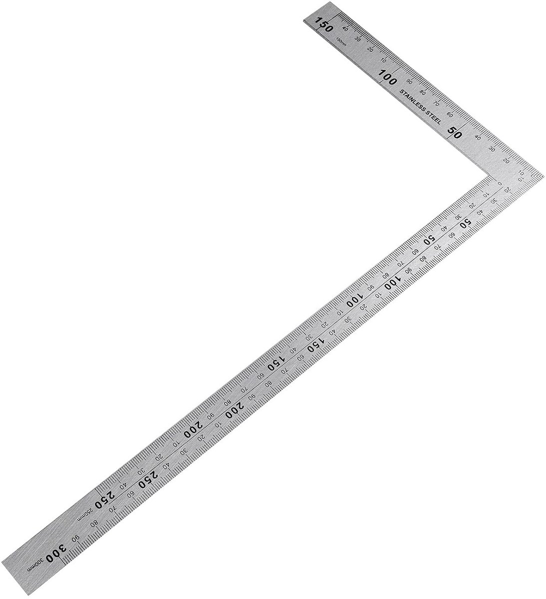 SnelShoppen - Hoekmeter 150 × 300 mm - RVS Stophoek voor Houtbewerkers, Ingenieurs, Ambachtslieden en Dakdekkers - Duurzaam en Precisie Gereedschap