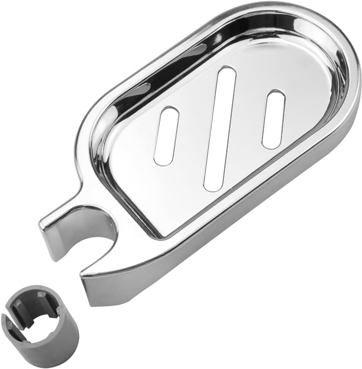 SnelShoppen - Clip-on Shower Rail Soap Holder - ABS Douche Zeep Dish - Verstelbare Badkamer Gadget voor 22MM Buizen - Waterdoorlatend en Ondersteunt D