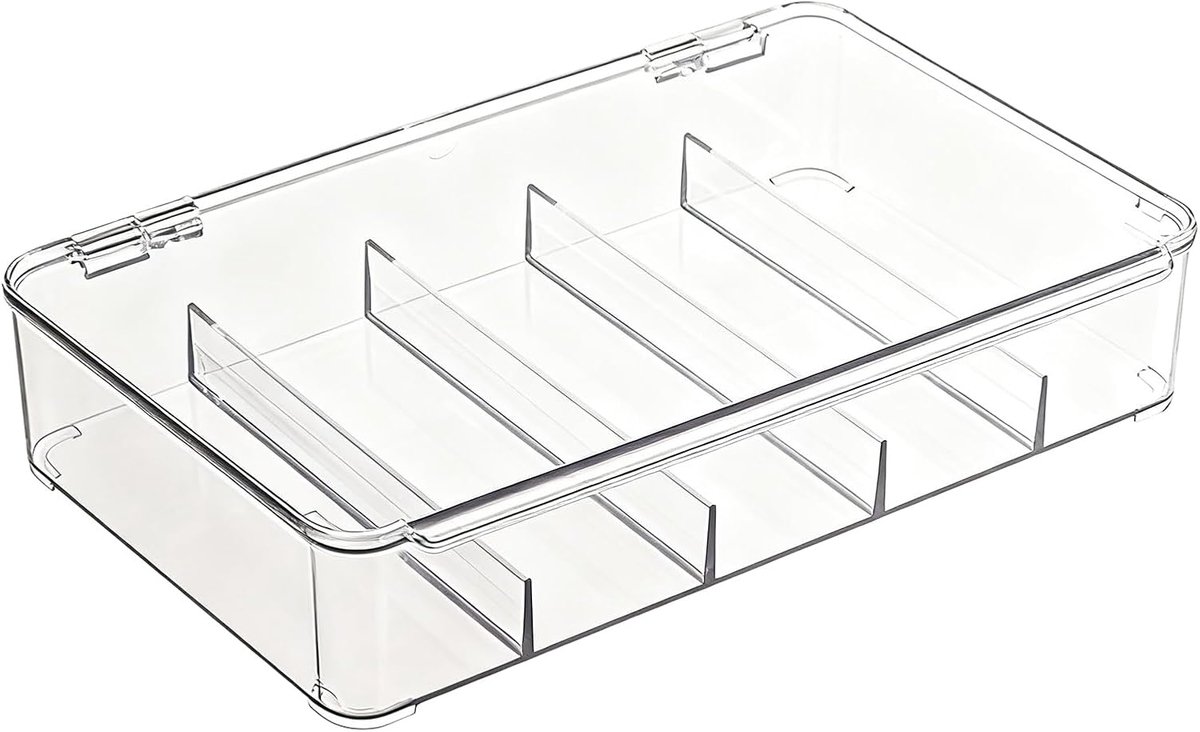 Lade-organizer transparant 5 vakken - stapelbare brillenhouder - multifunctionele opslag - ideaal voor kantoor - SnelShoppen