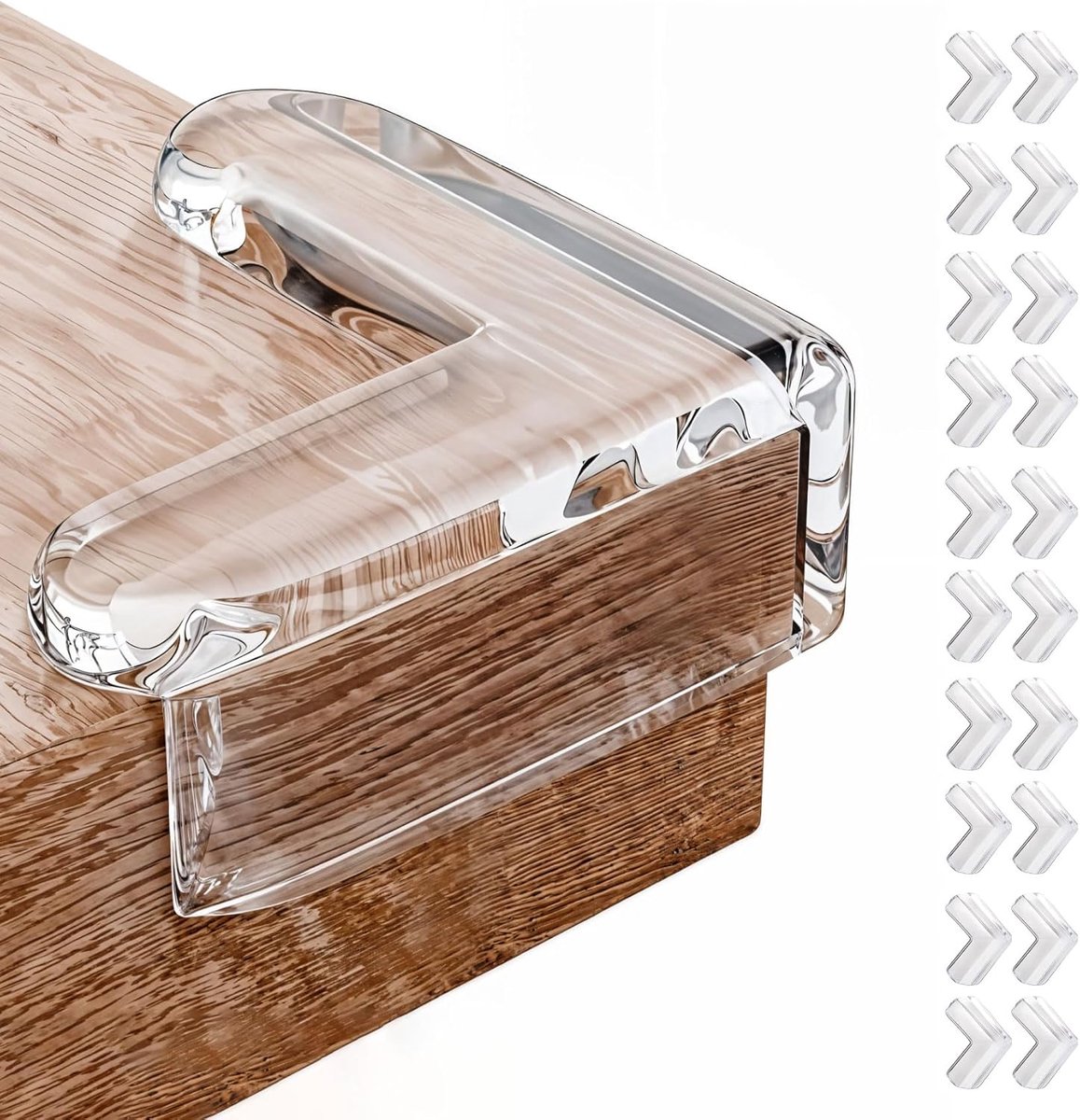 SnelShoppen - Transparante Hoekbeschermers voor Kinderen - Rubber Hoekbeschermers (20 Stuks) - Veiligheidskit voor Tafel, Meubels en Desks