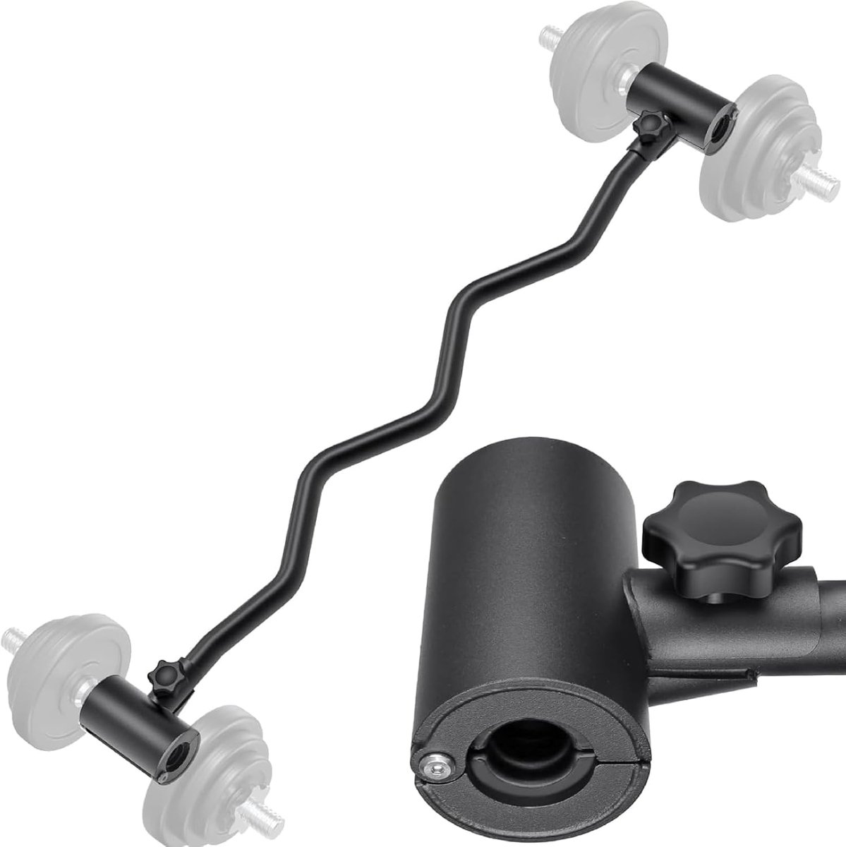 Dumbbell naar barbell converter - EZ curl bar adapter - veelzijdig gewichthefgereedschap - ideaal voor thuisgym - ShopVlot