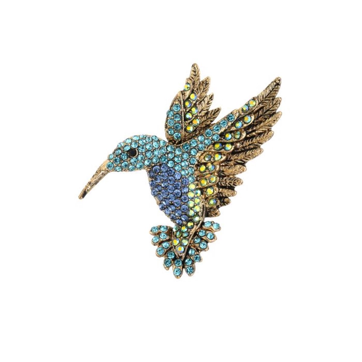 Bijoutheek Broche Kolibri Blue
