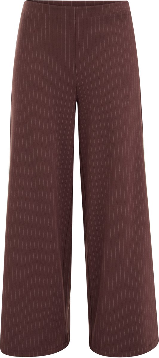 WE Fashion Dames wide leg broek met krijtstreep - Curve