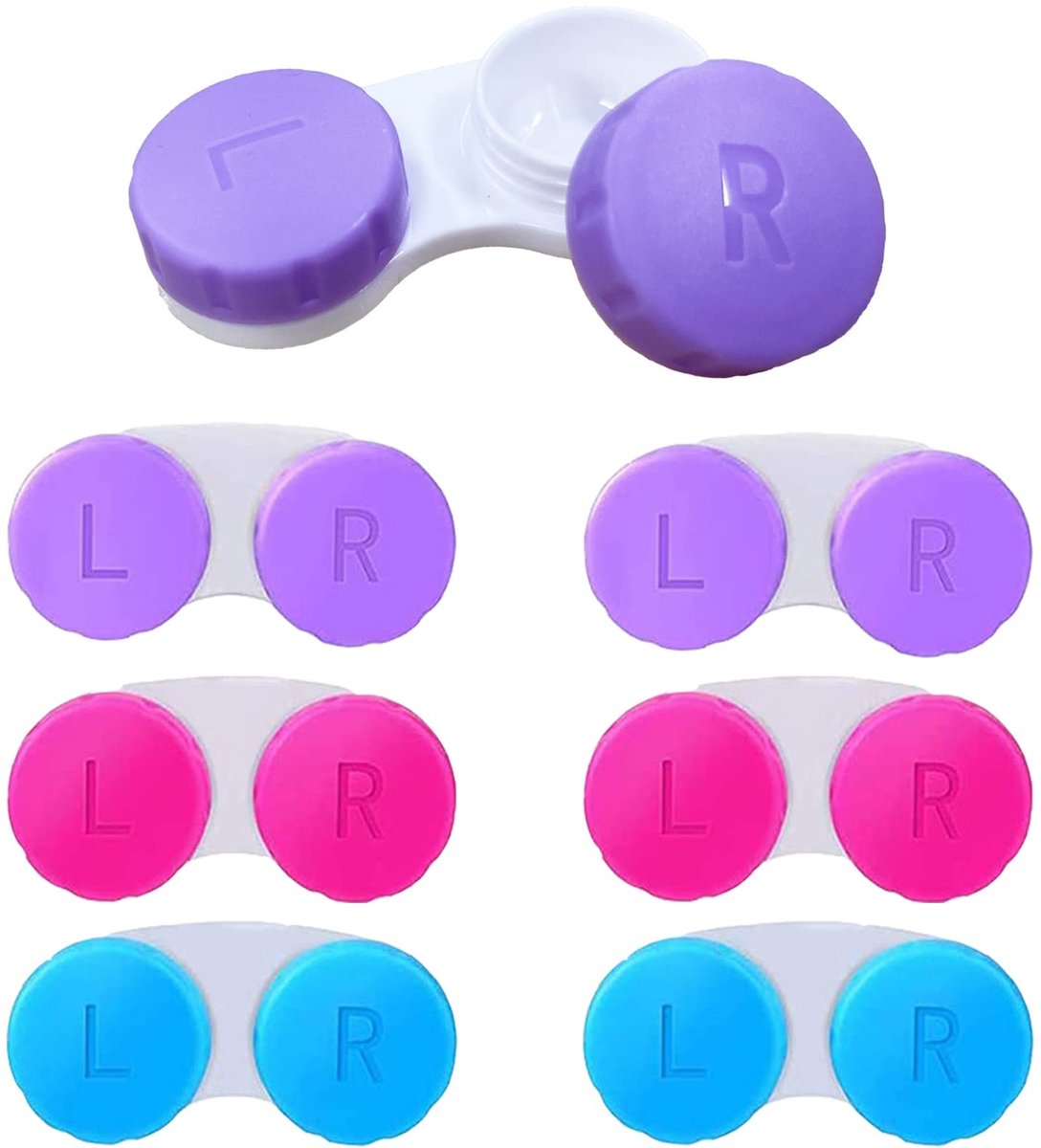 Dailygoods - 6 Stuks Contactlenzen Doosje Set - Lekvrije Contactlenzenhouders voor Reizen