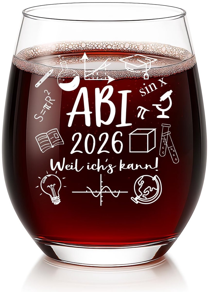 Dailygoods - Abi 2026 Cadeau - Wijnglas met Opdruk voor Afgestudeerden