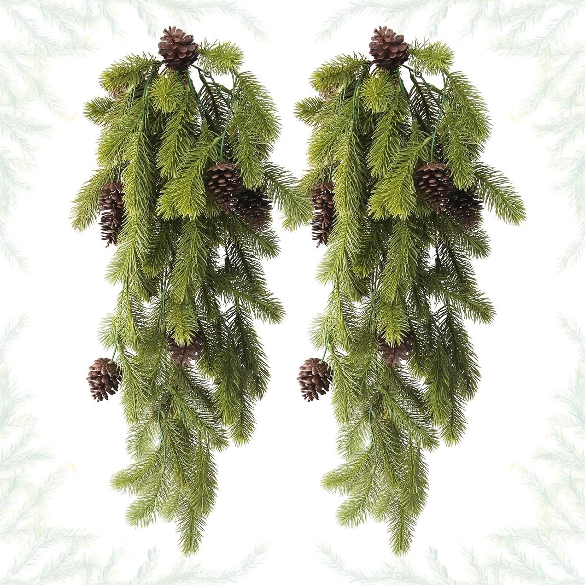 Natuurlijke Kunstmatige Dennentak 74 cm met Dennenappels - Perfect voor Kerstdecoratie, Guirlandes en Woondecoratie