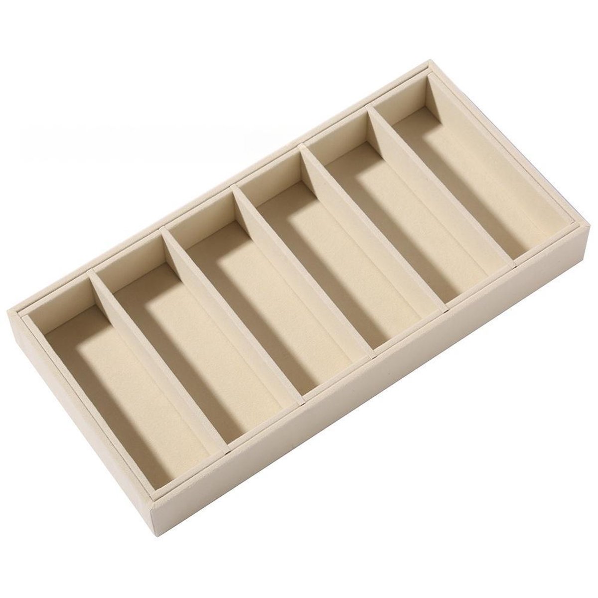 Opbergbak voor zonnebrillen – Zonnebril-organizer – Unisex – Zonnebriletui voor volwassenen – 38 x 19 x 4,5 cm – Wit