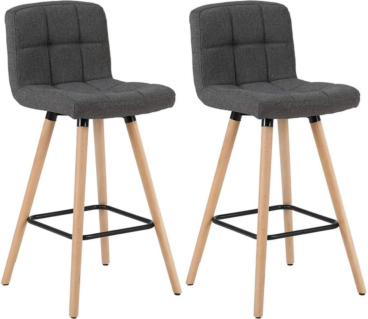 Barkrukken Set 70cm - Linnen, Met hoge rugleuning en Barstoelen - Voor Eetkamer, Keuken en Woonkamer