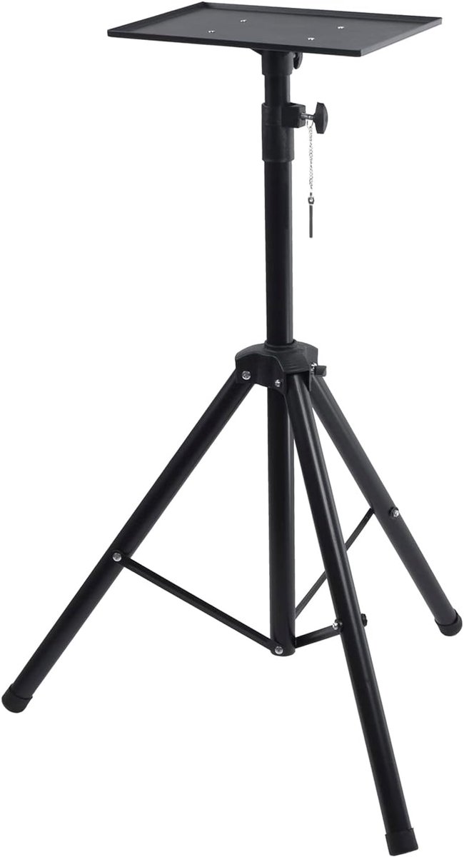 Projectorstandaard - Tafelstandaard Beamer - Thuisbioscoop Presentaties - Traploos Verstelbaar - 185 cm Hoog - Zwart