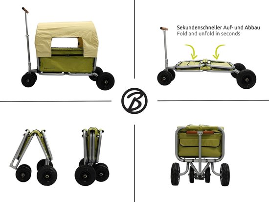 Bolderkar Opvouwbaar Luchtbanden - Strandwagen - Bolderwagen - draag trolley van Merkloos — afbeelding 4
