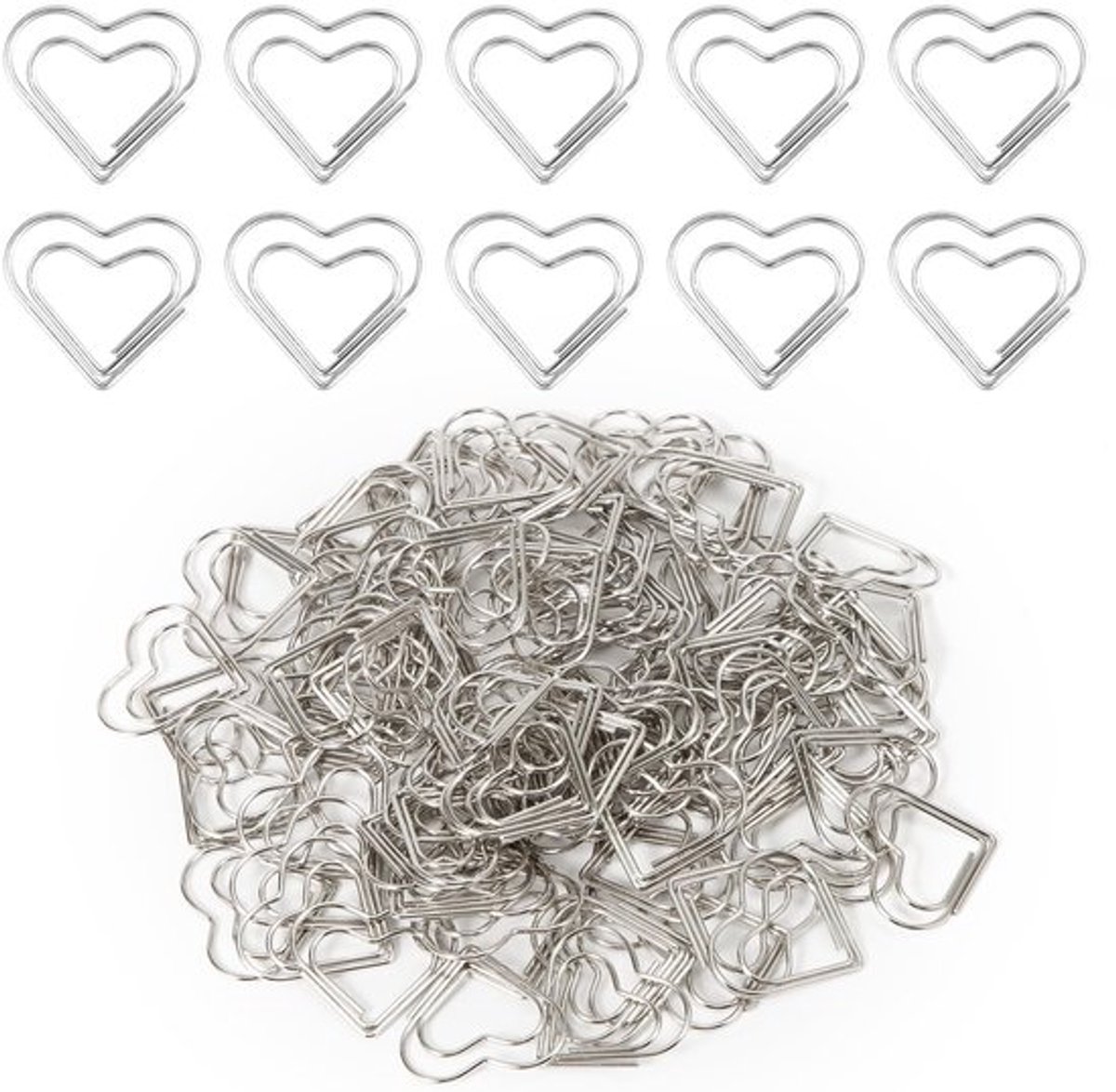 Dailygoods- Paperclips Mini Liefdeshart - Roestvrij Staal - 100 Stuks