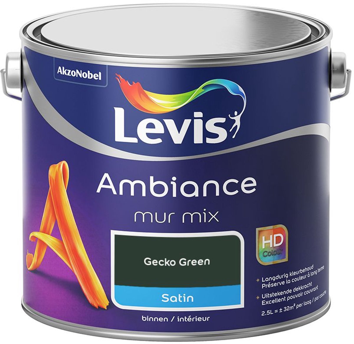 Levis - Ambiance Mur Satin Mix - Gecko Green - Mengverf - 2,5 L