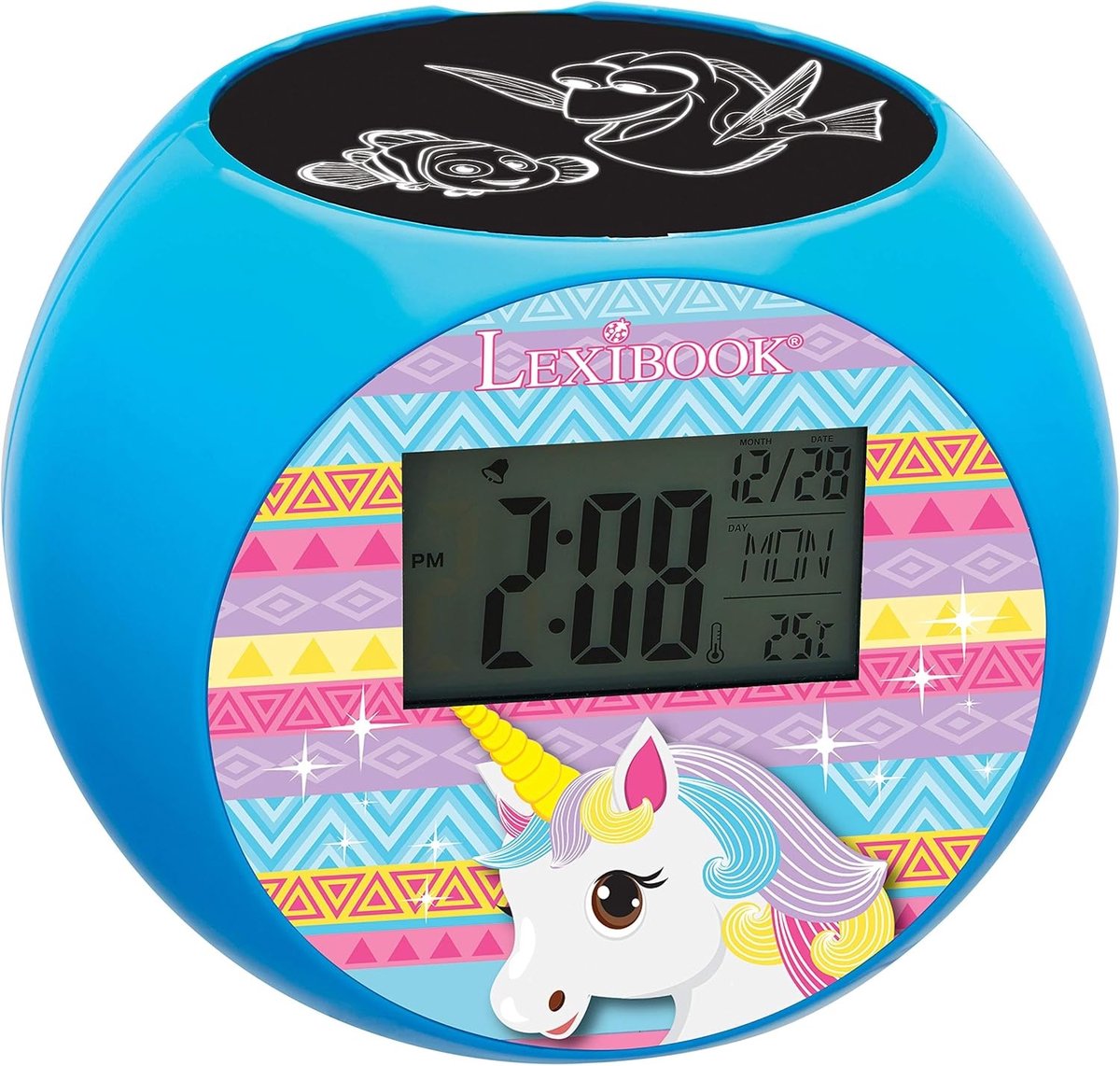 Wekkerradio met projector - Blauw - LCD-scherm met achtergrondverlichting - Natuurgeluiden - Voor Kinderen