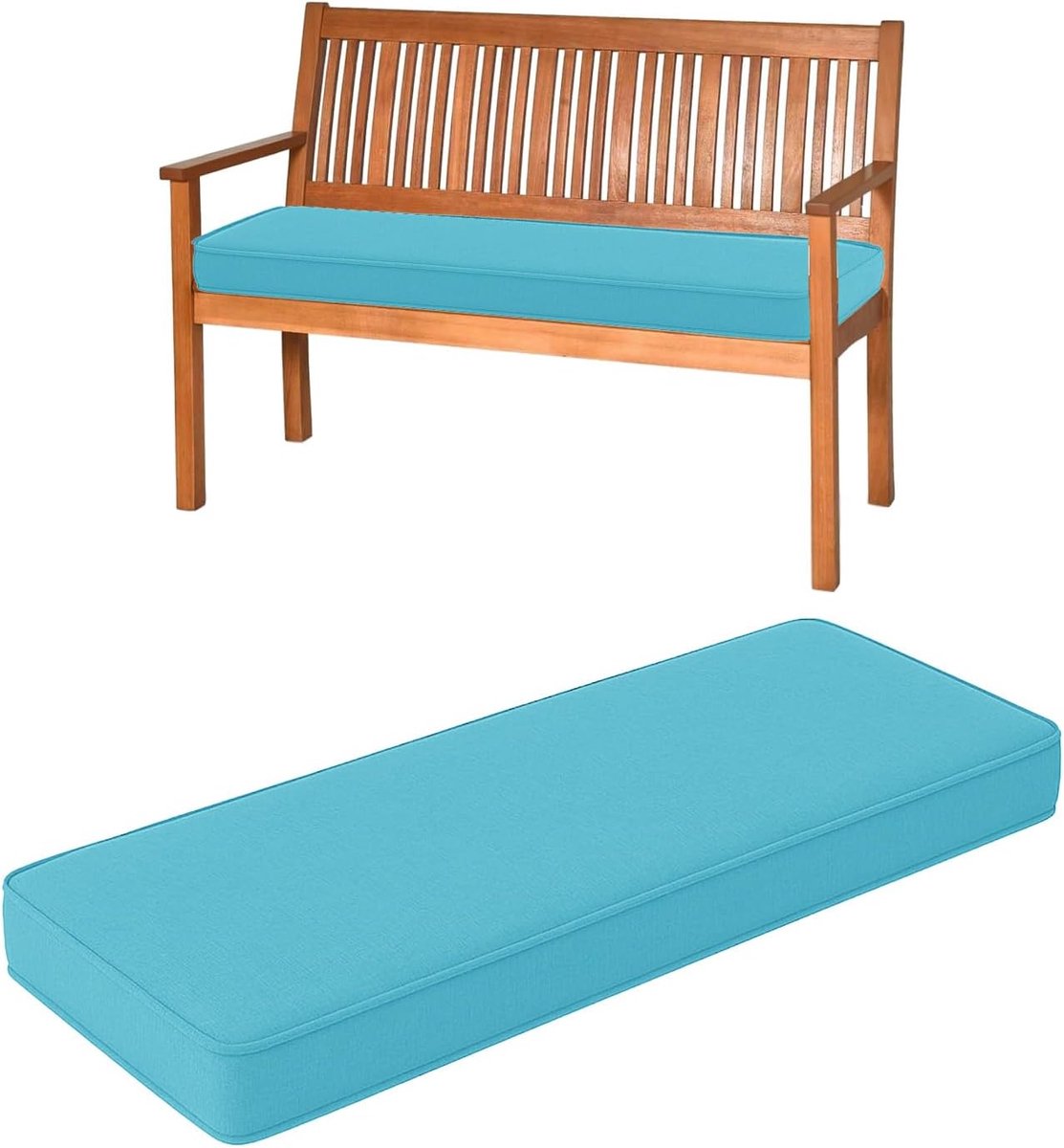 Bankkussen Buiten - Tuinkussen Zitkussen - Comfortabel Zitten - Antislip Onderkant - 180x60x5 cm - Grijs