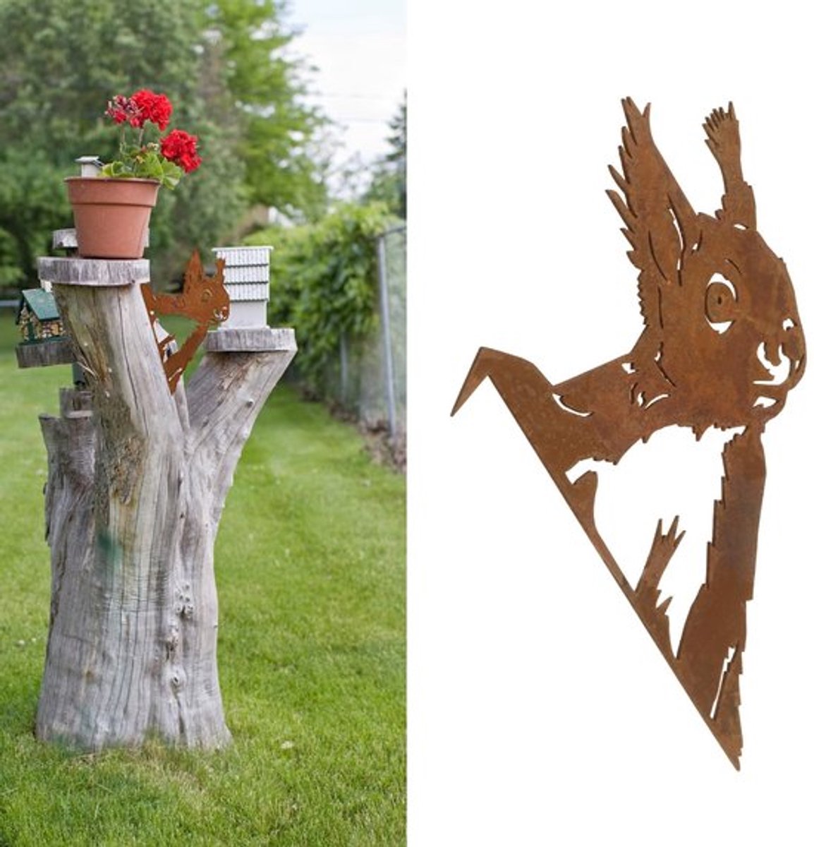 Weerbestendige eekhoorn decoratief tuinplaat 20x15 cm