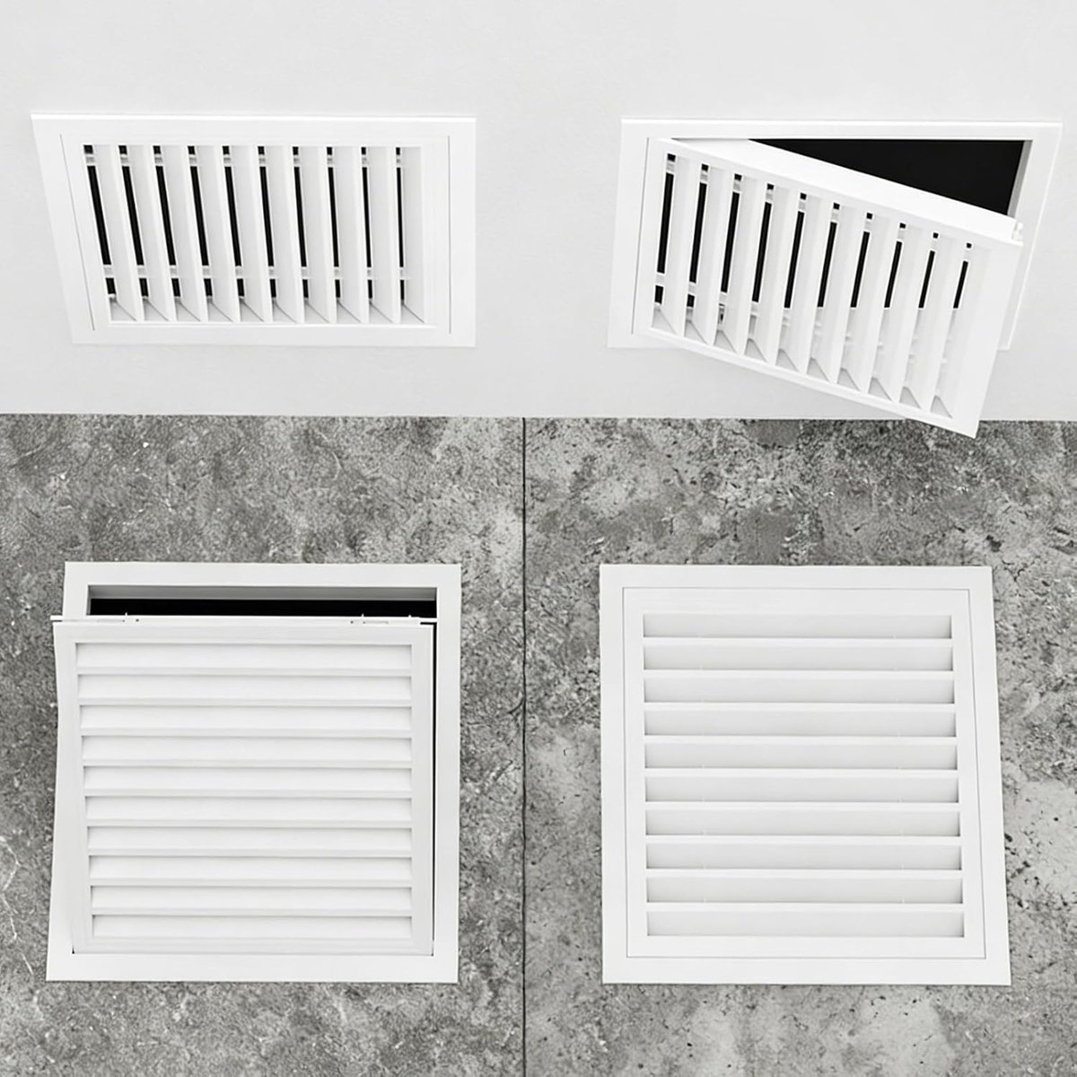 Toegangsplaat - Ventilatierooster Afdekking - Onderhoud Verbergen - Aluminium Jaloezieontwerp - 25 x 40 cm - Wit