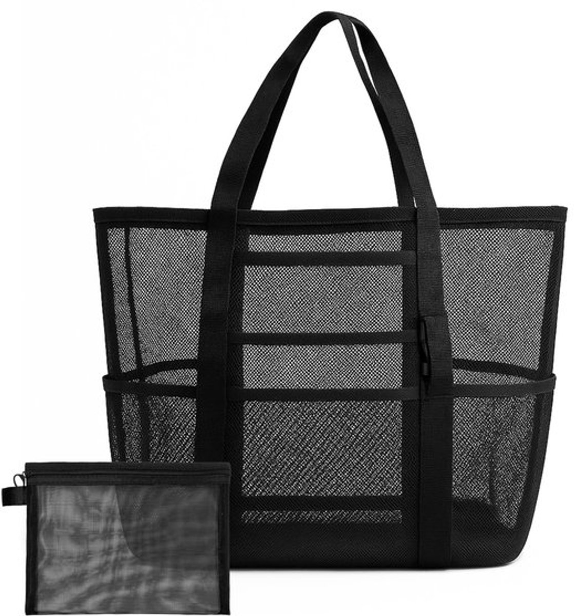 IMstore - Strandtas XXL - Mesh Bag - Ademend en waterafstotend - Grote familie tas