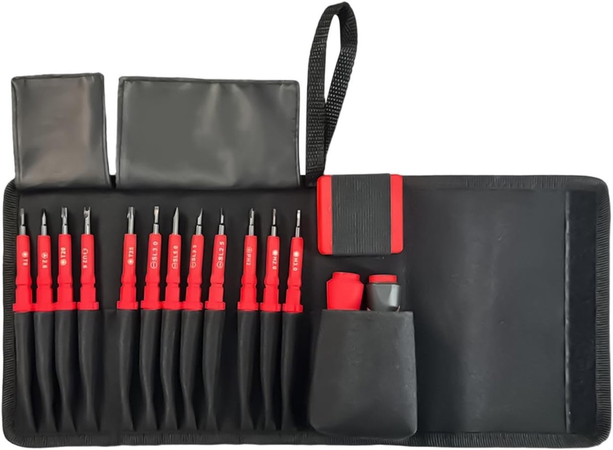 Geïsoleerde Schroevendraaier Set - Elektrisch Gereedschap - Veilig Elektra Klussen - 26-in-1 Bit Wisselsysteem - Compacte Opbergtas - Zwart