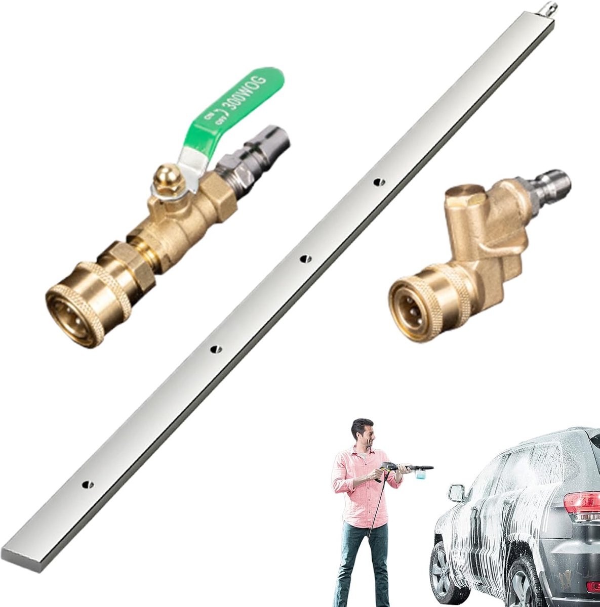 Reinigingsstaaf Radiator - Wasstaf - Auto Onderhoud - Roestvrij Staal - 60 cm - Zilver