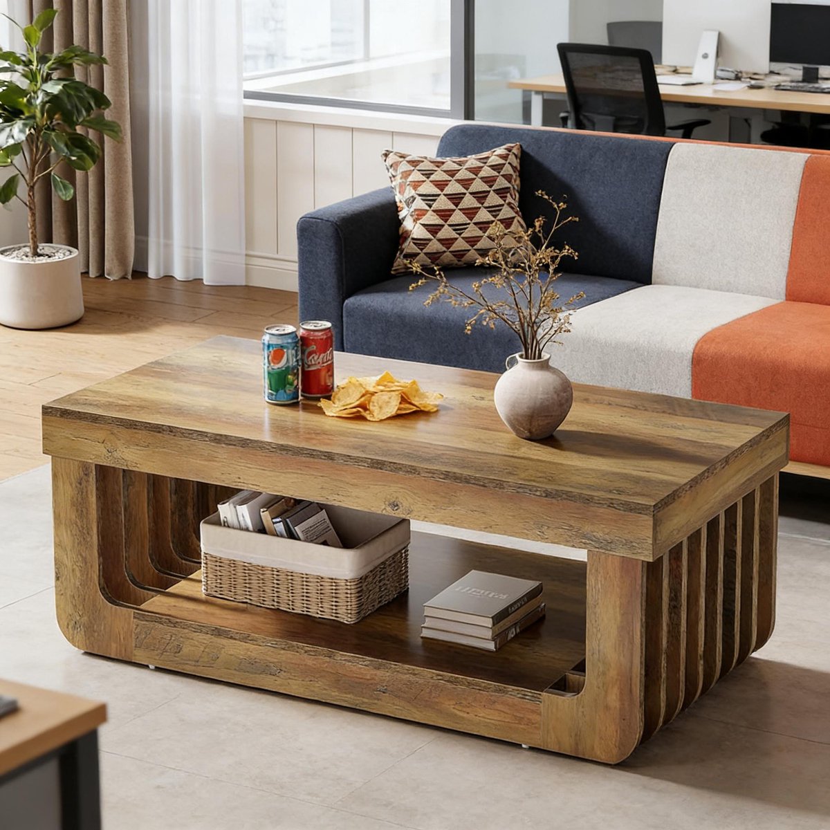 FloraGrace Consoletafel - Extra Lang En Smal - Voor Hal En Achter Bank - Houtlook Bruin - 160 x 30 cm Bruin En Wit