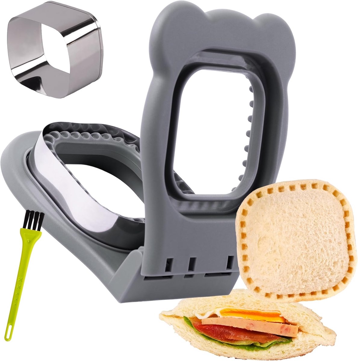 Tosti Apparaat - Sandwichmaker - Snelle Lunch - Vaatwasserbestendig - 15 cm - Grijs