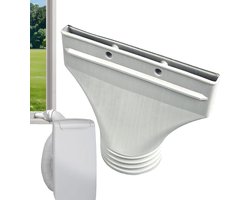 Airco Afvoerslang Koppelstuk – Adapter voor plat kanaal – Airconditioning Afvoerslang Adapter Plat - Efficiënte luchtstroom – Geschikt voor mobiele airco's, afzuigkappen, wasdrogers, enz. – 25 x 10 x 22 cm – Grijs
