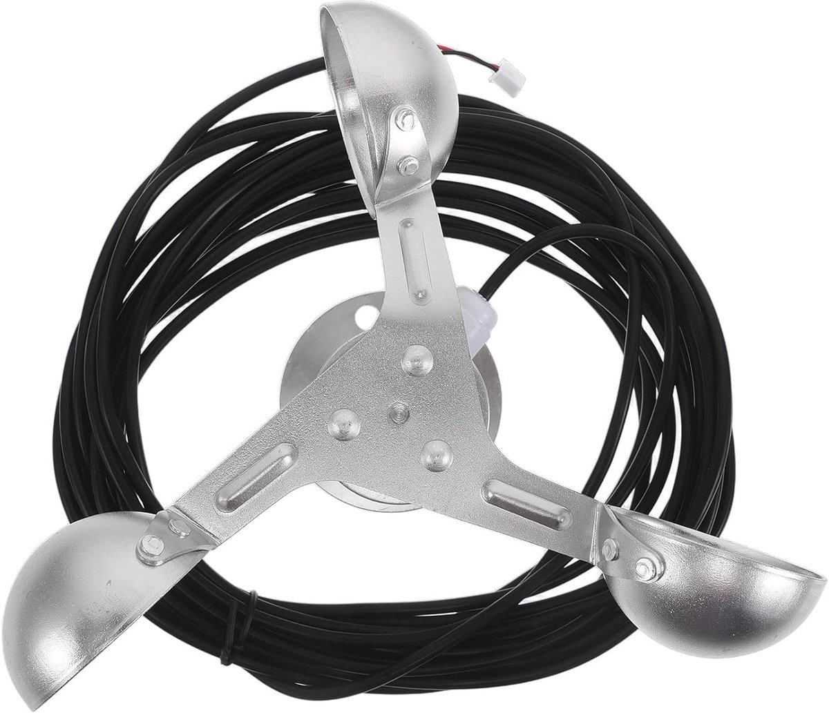 Windmeter Anemometer - Winddetector Snelheid - Meteorologische Monitoring - Verbeterde Gevoeligheid - 17 x 17 x 12 cm - Zilver