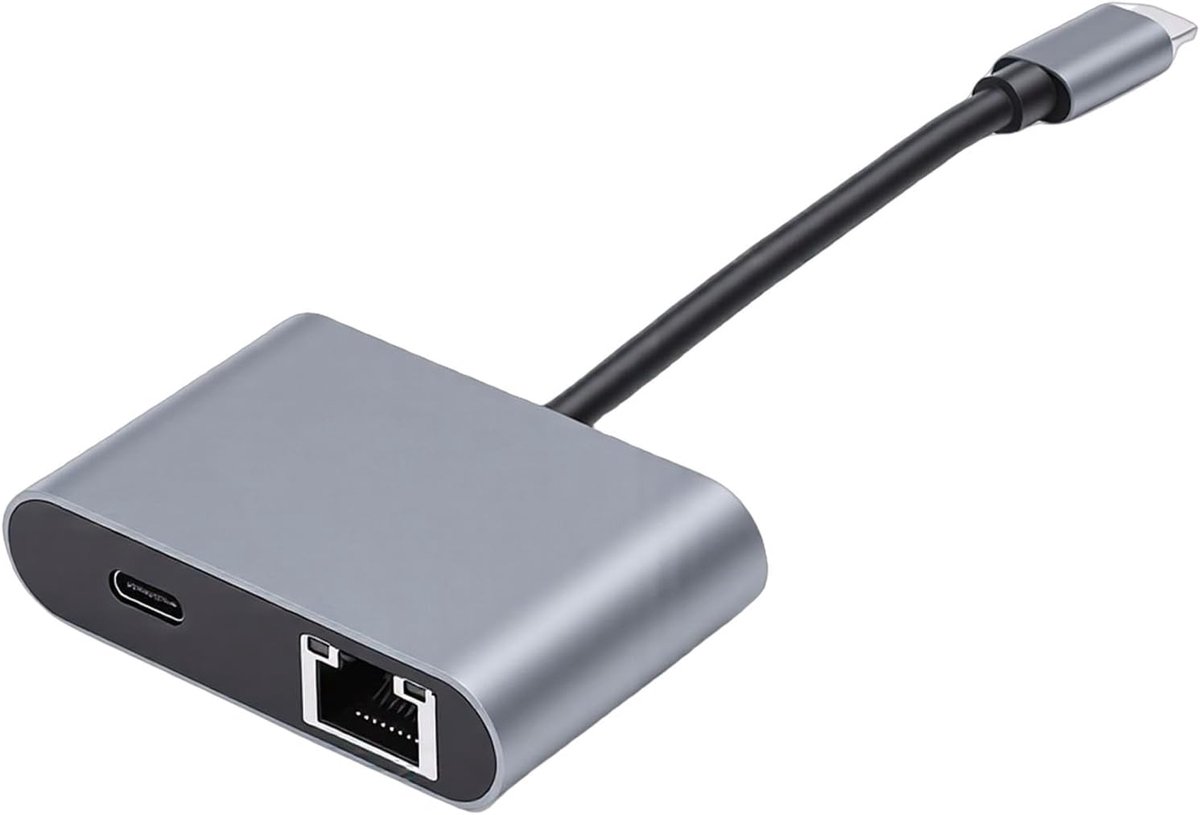 USB-C Ethernet Adapter - Netwerkkaart - Sneller Internet - 2.5 Gbps Snelheid - Met PD Laden - Aluminium