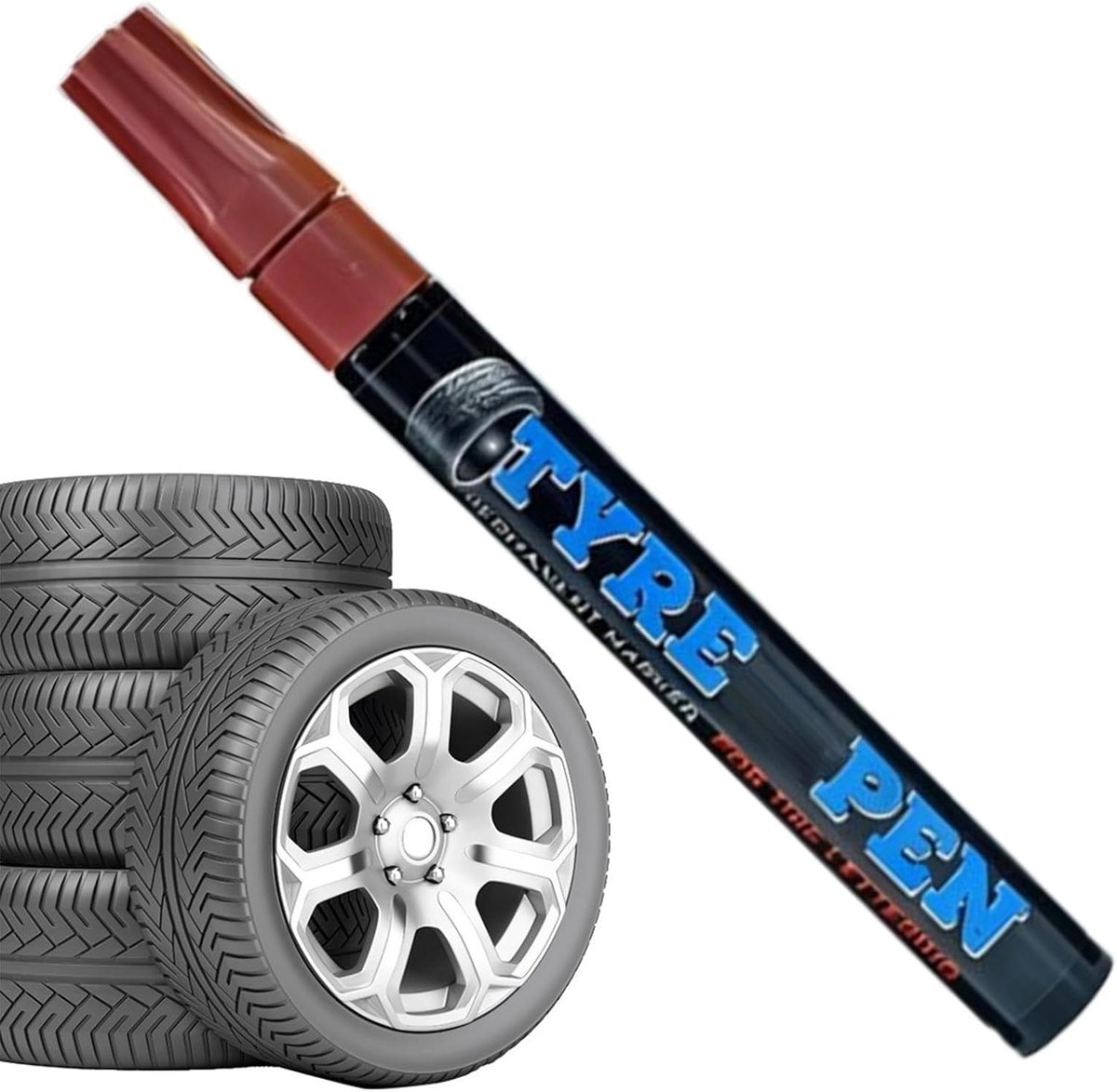 Banden Verf Marker - Wielen Tekenpen - Voertuig Decoratie - Permanente Weerbestendig - 14 x 2 x 2 cm - Bruin