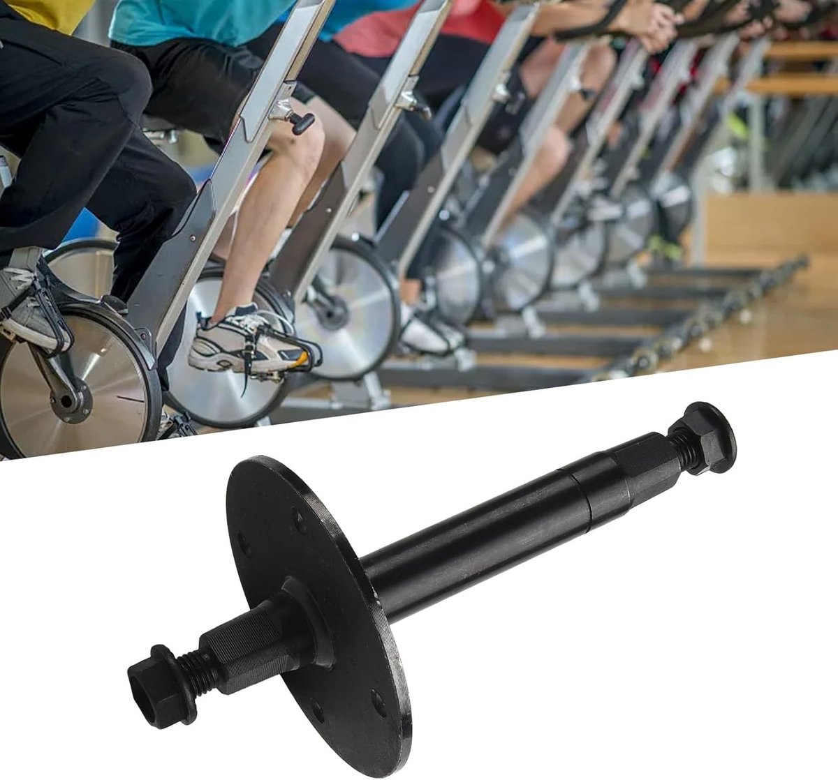 Hometrainer As - Vervangingsonderdeel Fiets - Cardio Training - Zware Metalen Constructie - Tot 181mm Lengte - Zwart