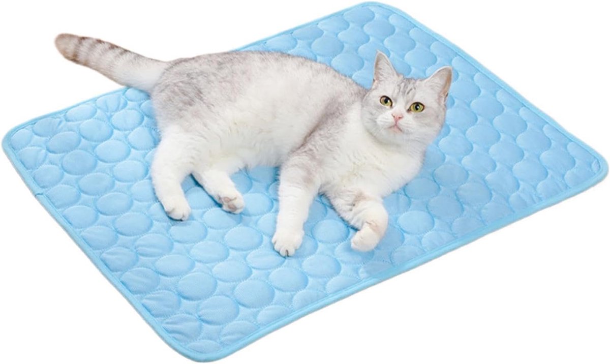 Hondenkoelmat - Cool bed - Hitte verlichten - Intelligente temperatuurregeling - L 70 x B 55 cm - Blauw