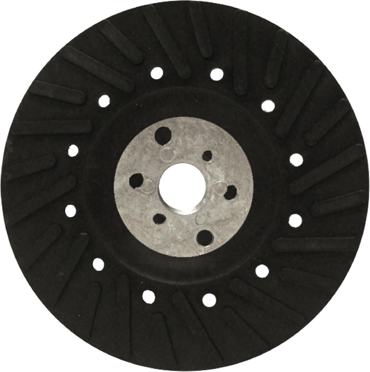 Steunpad voor Schijven - Ondersteuningspad - Vezelschijf Gebruik - Spiraal Verhoogde Ribben - 4-1/2" X 5/8" - Zwart