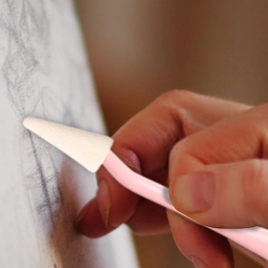 Papierkunst blenders - Mengstokjes Spons - Tekenen en mengen - Ergonomisch ontwerp - 20 reservekoppen - Roze — afbeelding 2