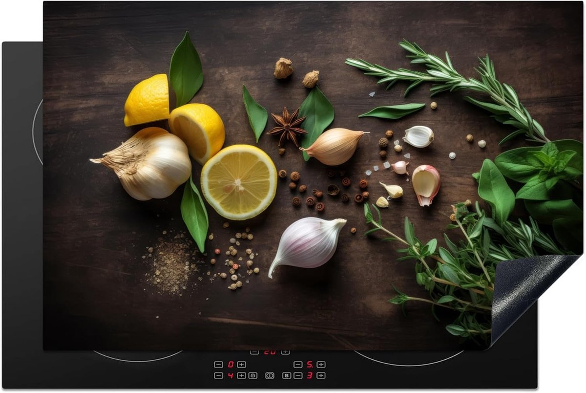 Inductiebeschermer Keuken - Aanrechtblad Beschermer - Extra Werkruimte - Unieke Foto Print - 81x52 cm - Citroen Kruiden